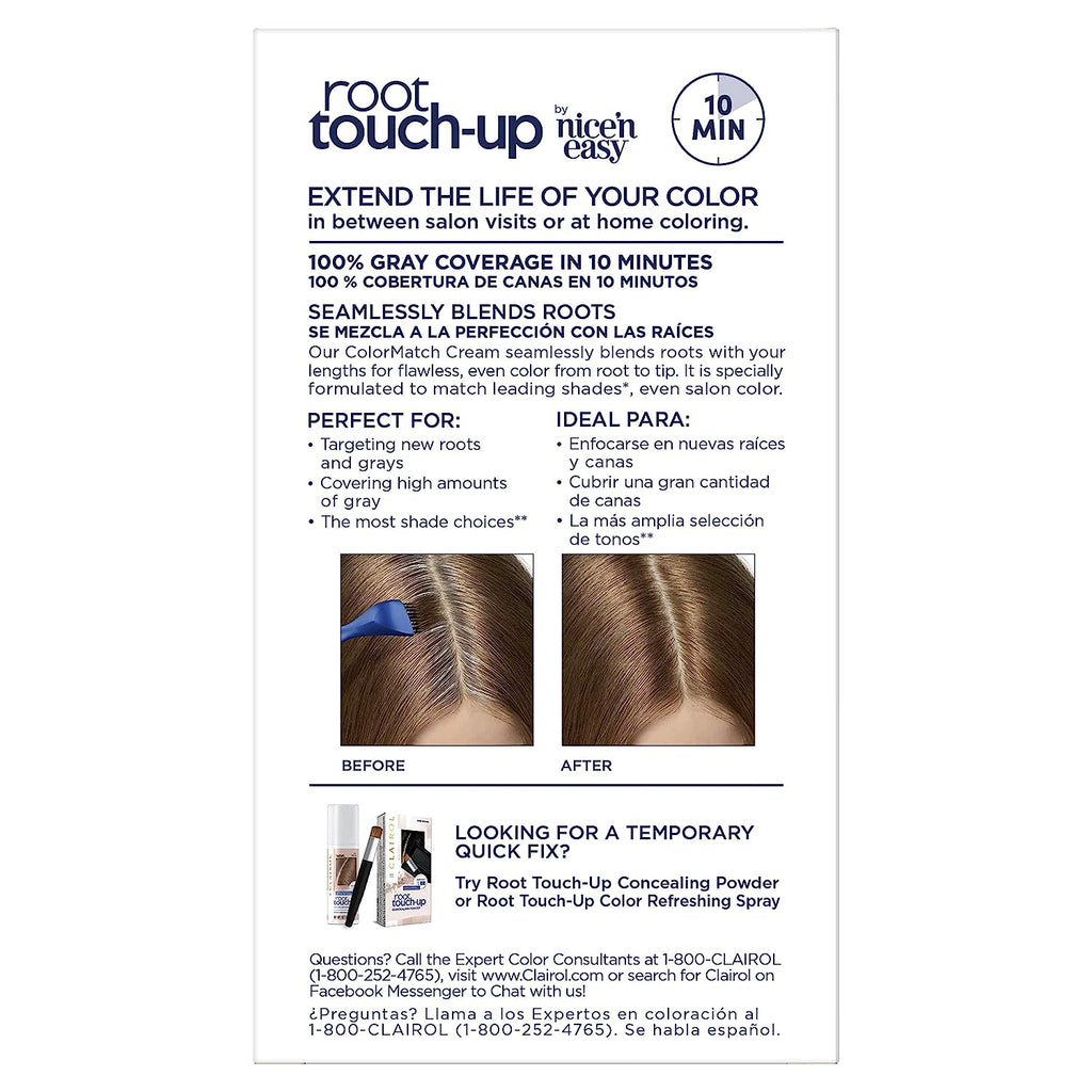 Clairol Root Touch-Up by Nice'n Easy Permanent Hair Dye, 6WN Light Chocolate Brown Hair Color, Pack of 2