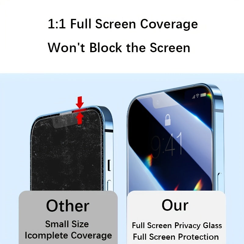 3pcs Full Cover Privacy Screen Protectors For  14 13 12 11 Pro Xs Max Privacy Film Protective Glass For  XR X 6 7 8 Plus