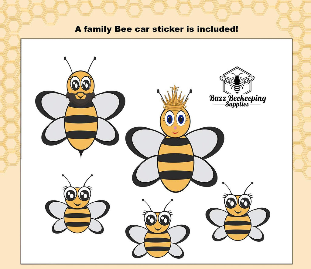 Ventilated Beekeeping Suit and Bee Family Stickers - YKK Metal Zippers - Men & Women - Total Protection - Self-Supporting Round Veil for Beekeepers - Easily Take On & Off - 8 Pockets (X-Large)