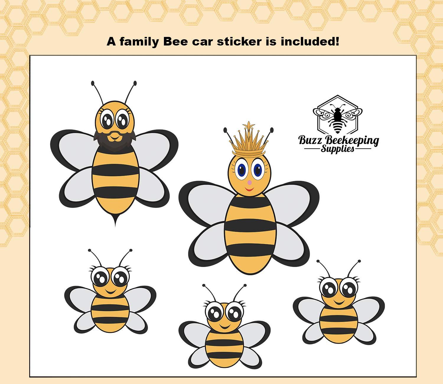 Ventilated Beekeeping Suit and Bee Family Stickers - YKK Metal Zippers - Men & Women - Total Protection - Self-Supporting Round Veil for Beekeepers - Easily Take On & Off - 8 Pockets (X-Large)