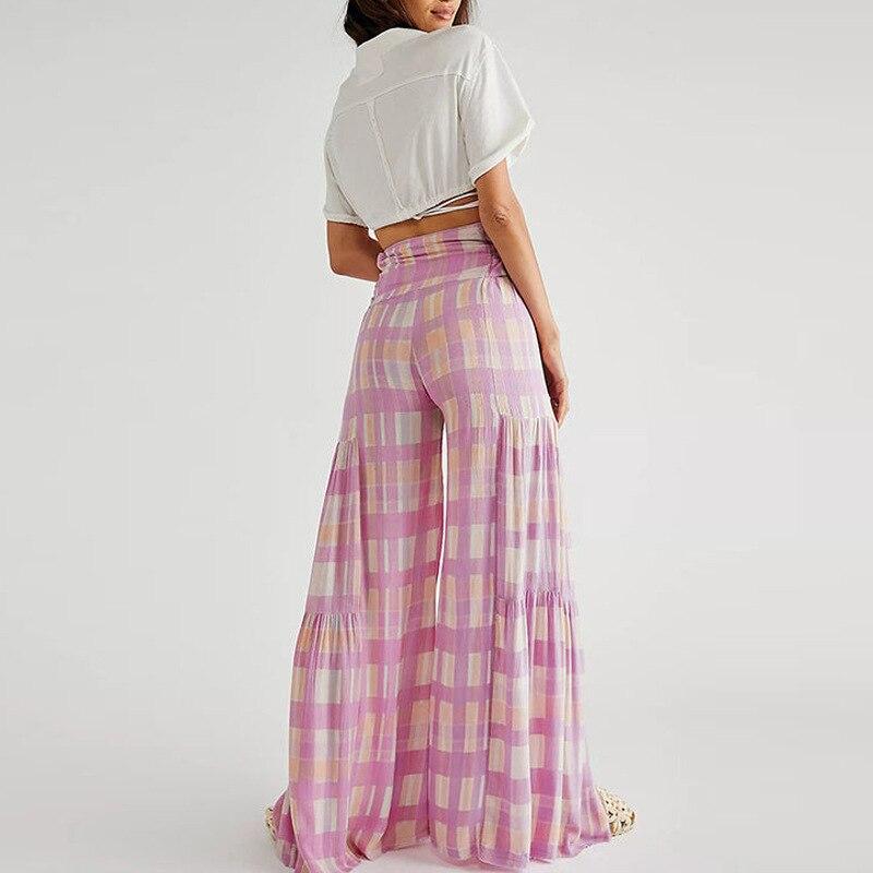 floral wide leg high waist pants