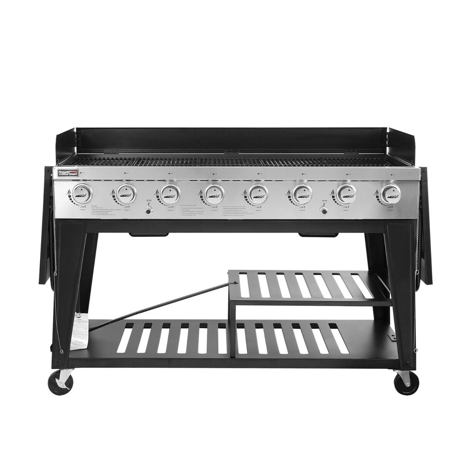 8-Burner LarEvent Propane Gas Grill Griddle Outdoor BBQ GB8000