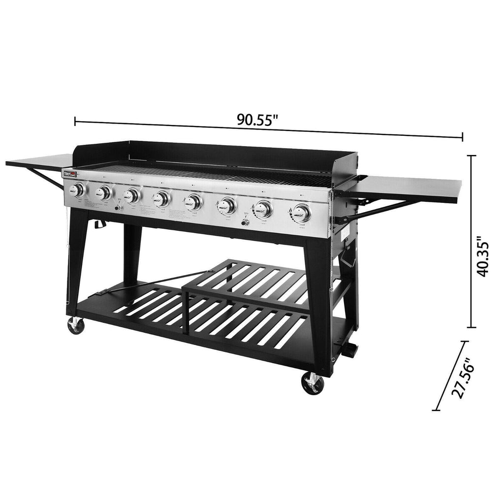 8-Burner LarEvent Propane Gas Grill Griddle Outdoor BBQ GB8000