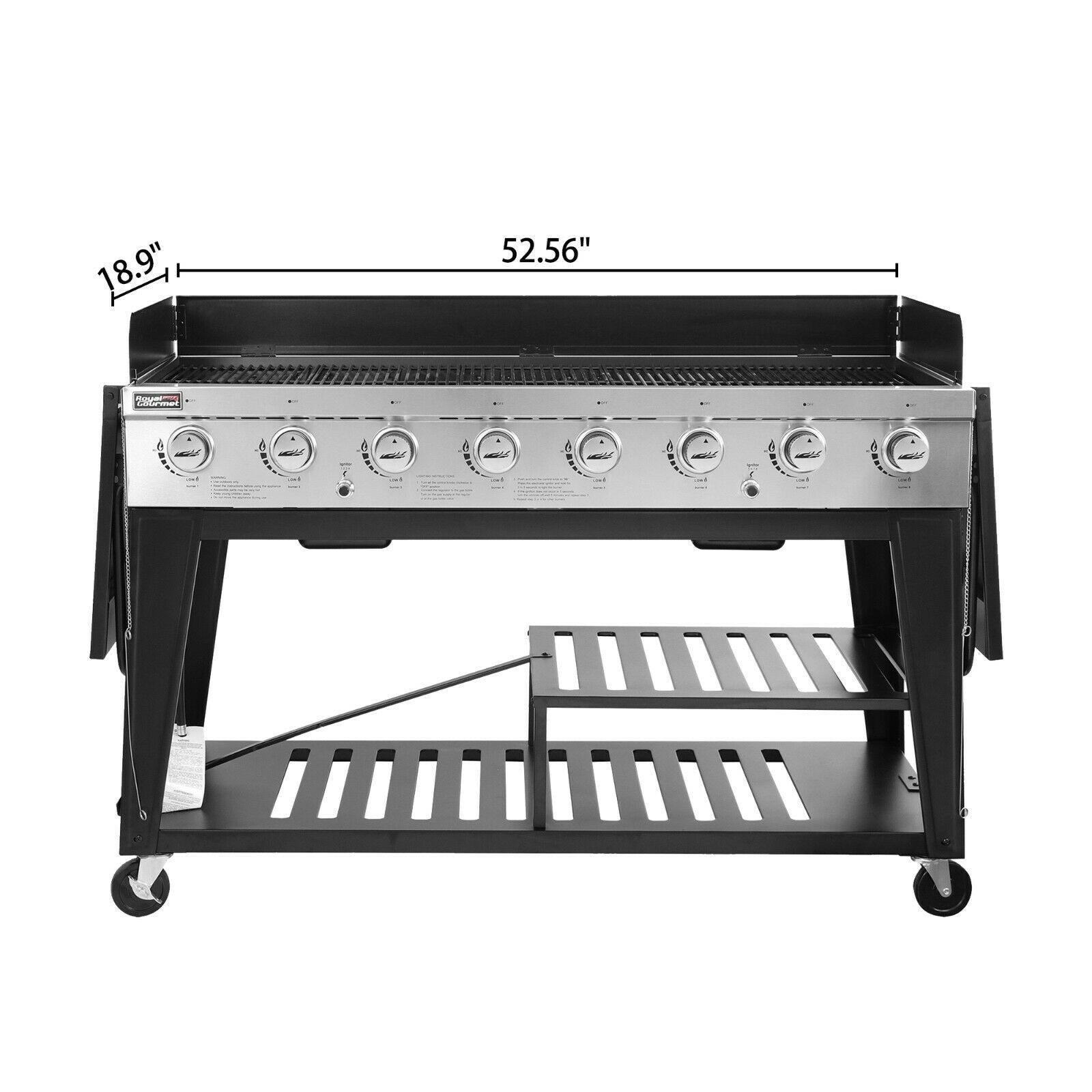 8-Burner LarEvent Propane Gas Grill Griddle Outdoor BBQ GB8000