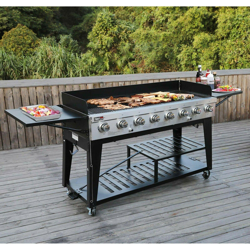 8-Burner LarEvent Propane Gas Grill Griddle Outdoor BBQ GB8000