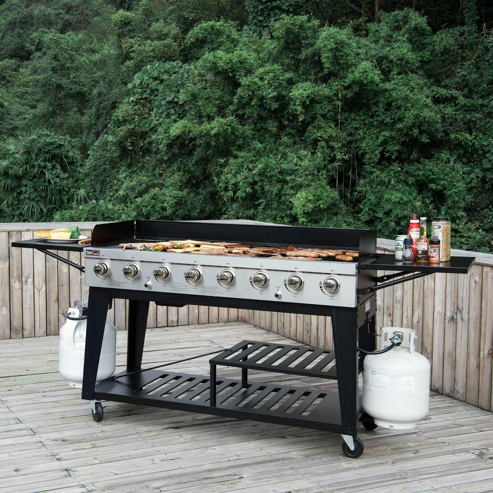 8-Burner LarEvent Propane Gas Grill Griddle Outdoor BBQ GB8000