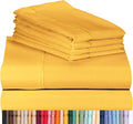 LuxClub 6 PC King Size Sheet Set Bamboo Sheets Deep Pockets 18" Eco Friendly Wrinkle Free Cooling Sheets Machine Washable Hotel Bedding Silky Soft - Medallion Gold King