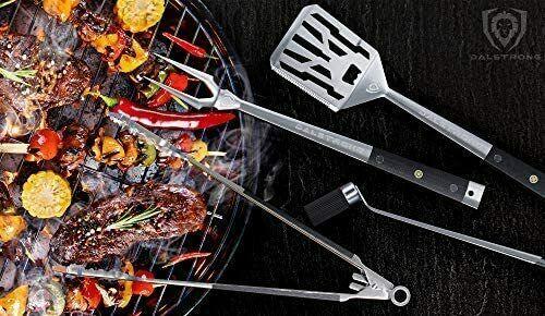 4-Piece Professional BBQ Pit Grill Set - Premium High-Carbon Sta