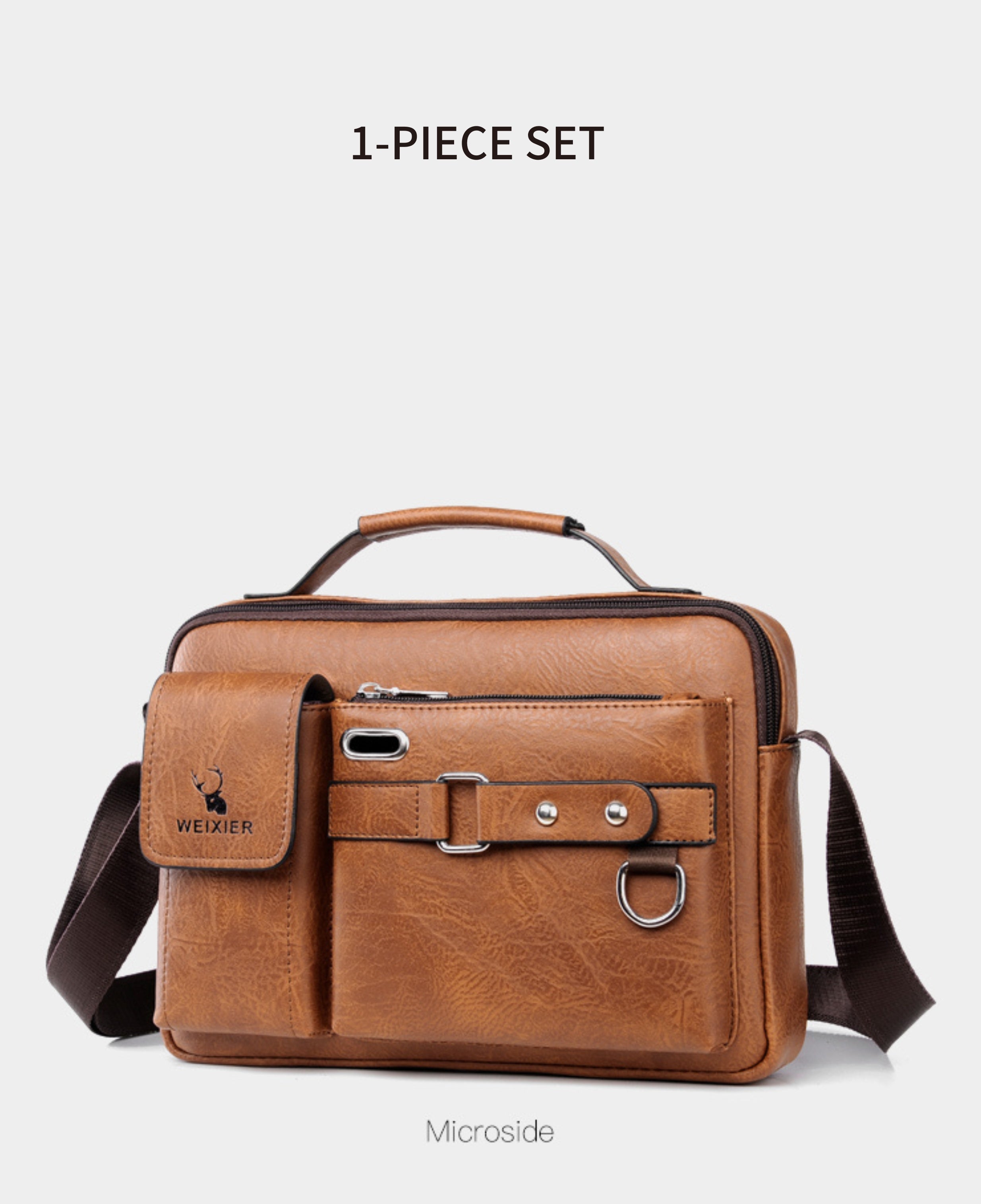 【WEIXIER】 Men's PU Material Crossbody Bag Men's Business Crossbody Bag Portable Shoulder Bag Casual Bag Men's Bag Gift For Father /Anniversary