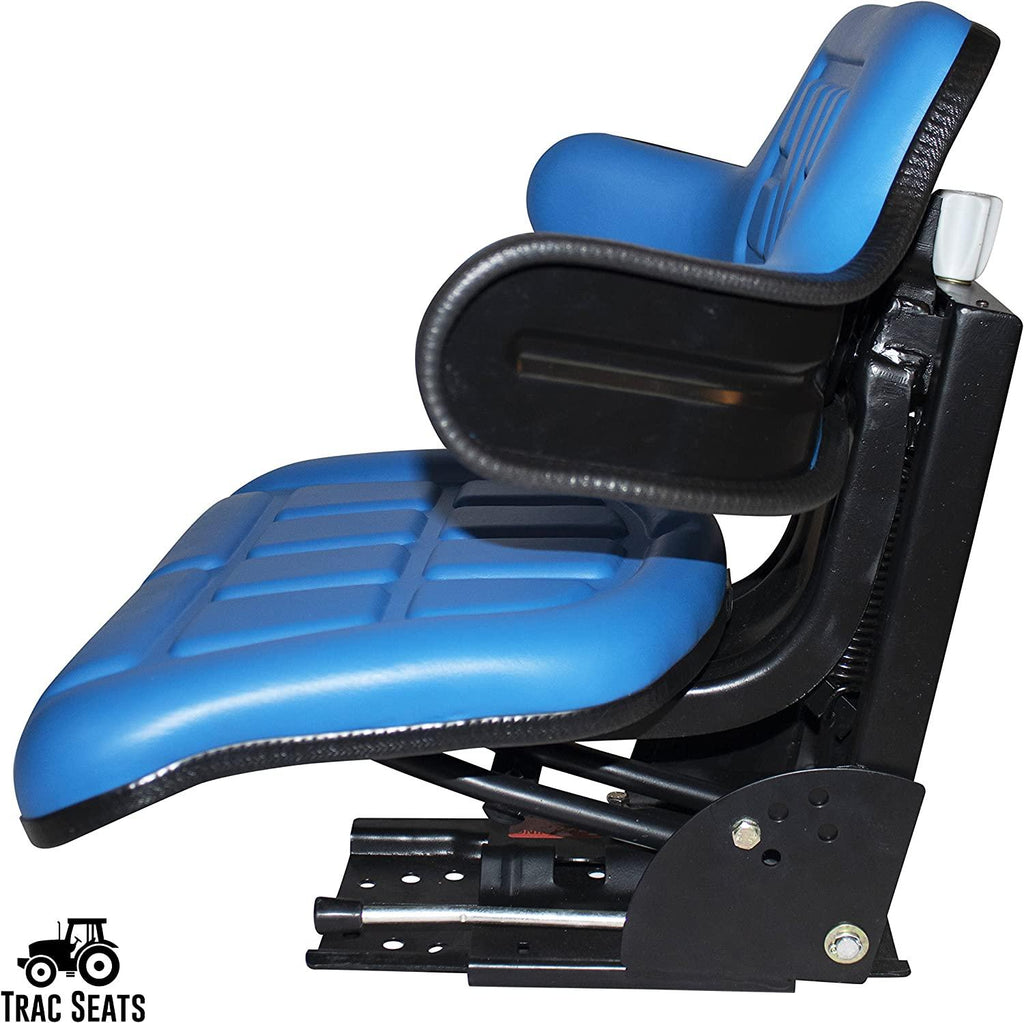 Blue TRAC SEATS  Waffle Style Universal Tractor Suspension SEAT with TILT FITS Ford/Holland 4000 4100 4110 4330 4600 4610 (Same Day  - Delivers in 1-4 Business Days)