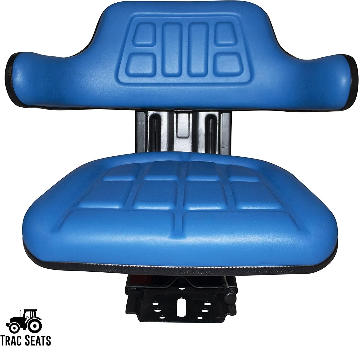 Blue TRAC SEATS  Waffle Style Universal Tractor Suspension SEAT with TILT FITS Ford/Holland 3900 3930 3910 5000 5100 5600 5610 5900 5910 (Same Day  - Delivers in 1-4 Business Days
