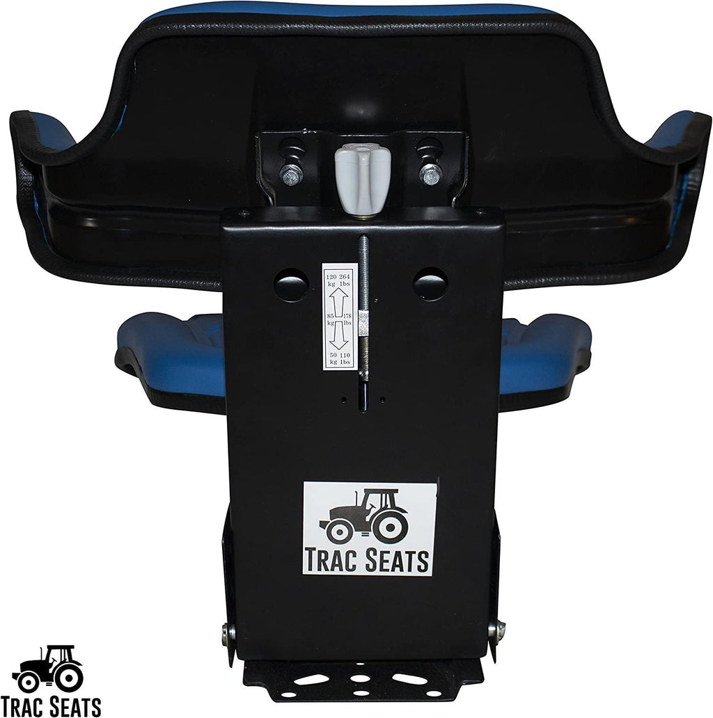 Blue TRAC SEATS  Waffle Style Universal Tractor Suspension SEAT with TILT FITS Ford/Holland 3900 3930 3910 5000 5100 5600 5610 5900 5910 (Same Day  - Delivers in 1-4 Business Days