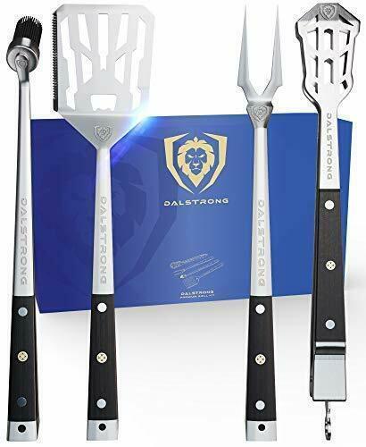 4-Piece Professional BBQ Pit Grill Set-Premium High-Carbon  Steel
