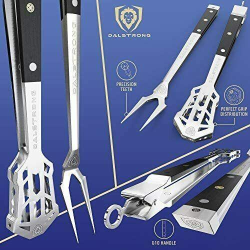 4-Piece Professional BBQ Pit Grill Set-Premium High-Carbon  Steel