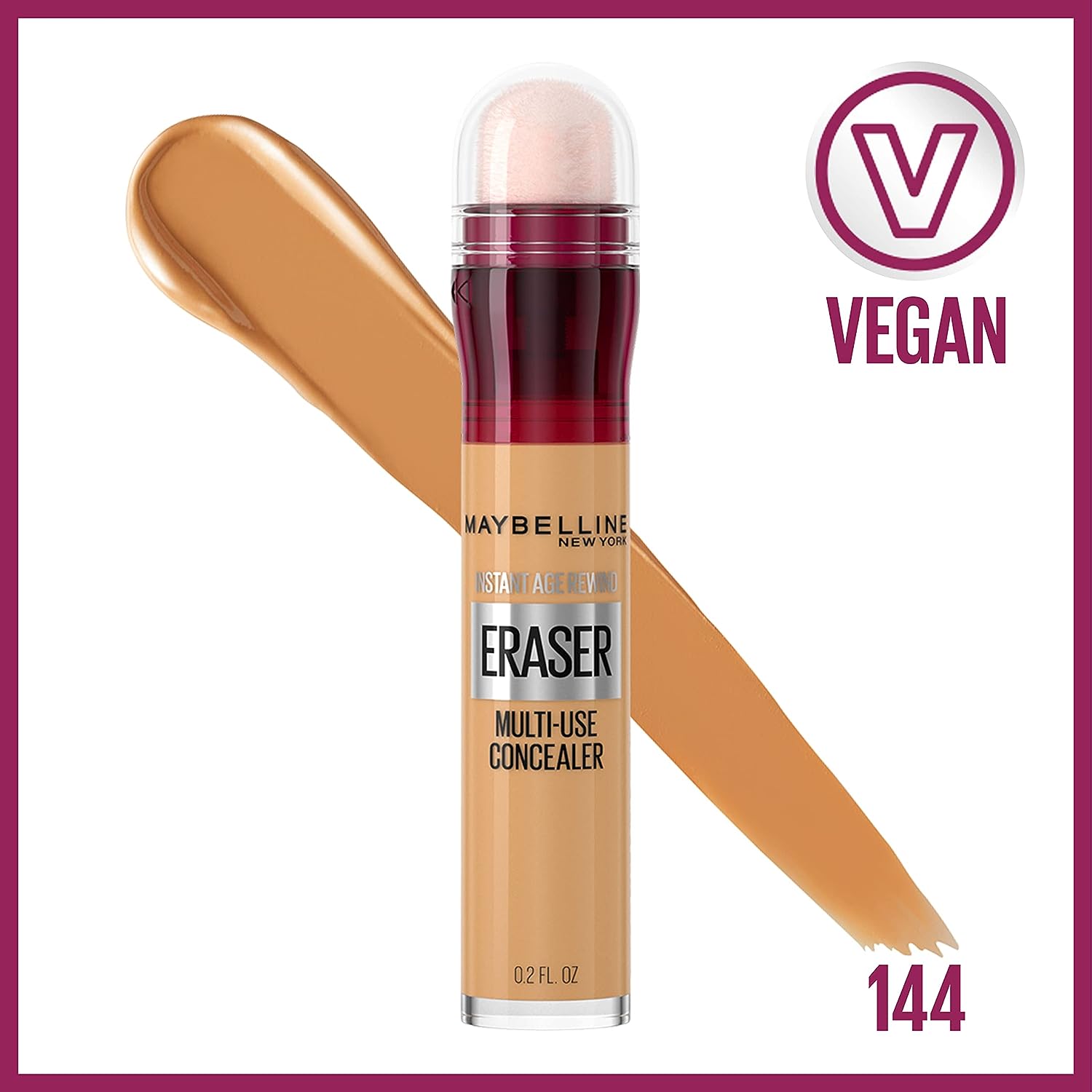 Maybelline Instant Age Rewind Eraser Dark Circles Treatment Multi-Use Concealer, 144, 1 Count (Packaging May Vary)