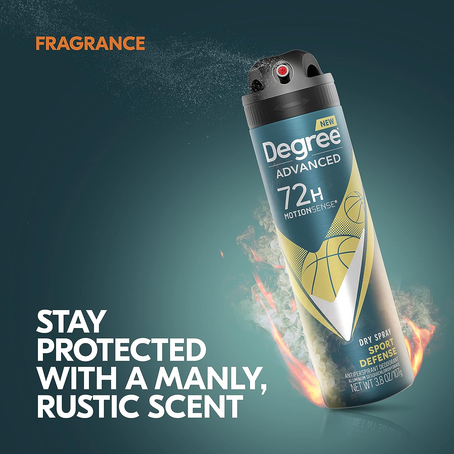 Degree Men Advanced Antiperspirant Deodorant Dry Spray Sport Defense 72-Hour Sweat and Odor Protection Deodorant For Men With MotionSenseTechnology 3.8 oz