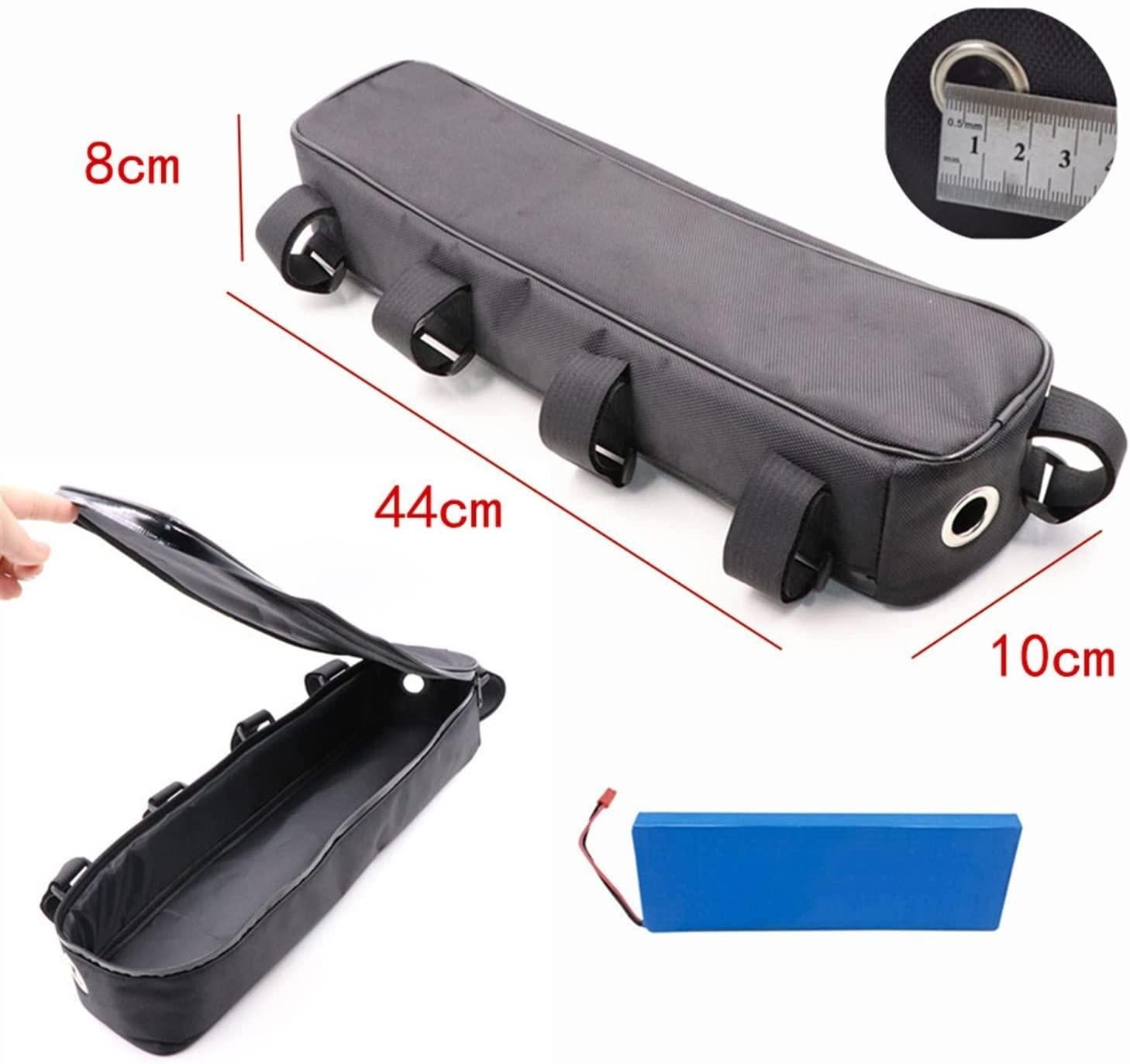 Bike Bag Cycling Bike Tube Frame Bag Bicycle Battery Controller Bag Black Battery Tool Storage Bag MTB Bike Hang Waterproof Oxford Cloth Bag, 44x10x8cm Bicycle Accessories ( Color : 44x10x8cm )