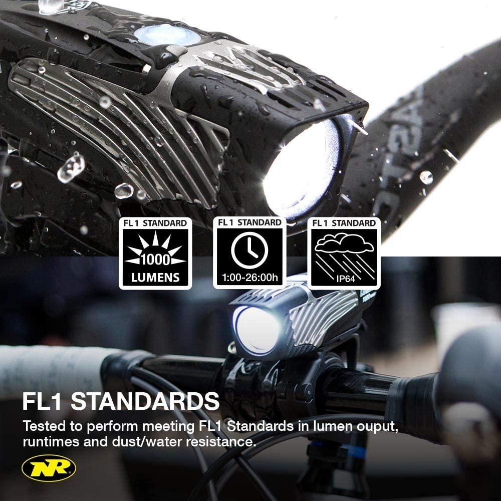 NiteRider Lumina 1000 Boost USB Rechargeable Bike Light Powerful Lumens Bicycle Headlight LED Front Light Easy to Install for Men Women Road Mountain Adventure Commuter Cycling Safety Flashlight