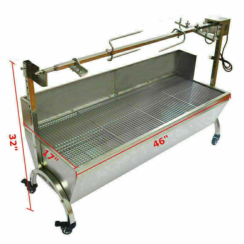 USA LarBBQ Pig Lamb Spit Roast Rotisserie Skewer Souvla Pigroast Charcoal