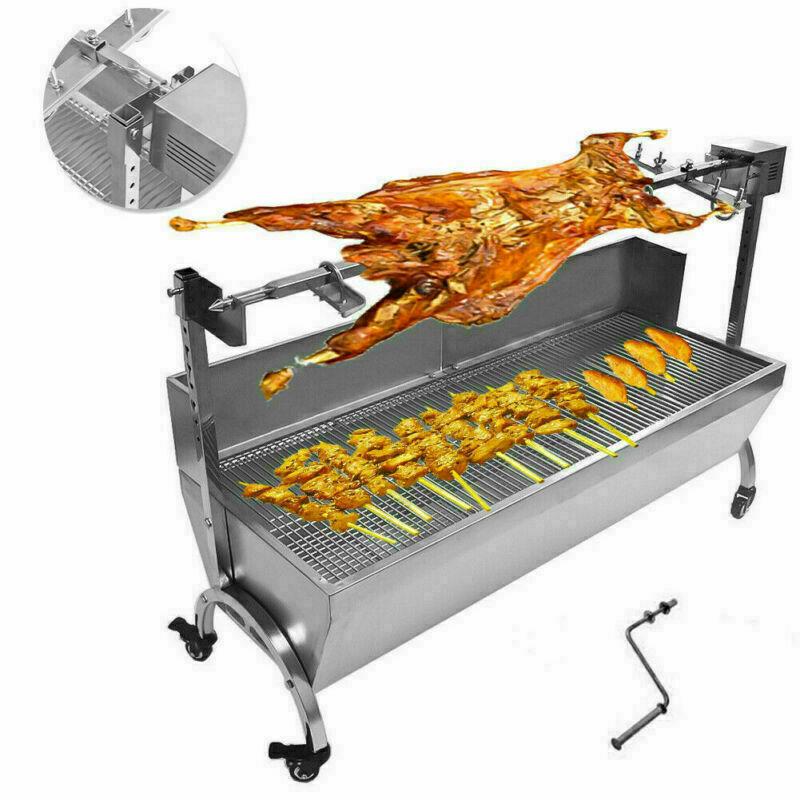 USA LarBBQ Pig Lamb Spit Roast Rotisserie Skewer Souvla Pigroast Charcoal