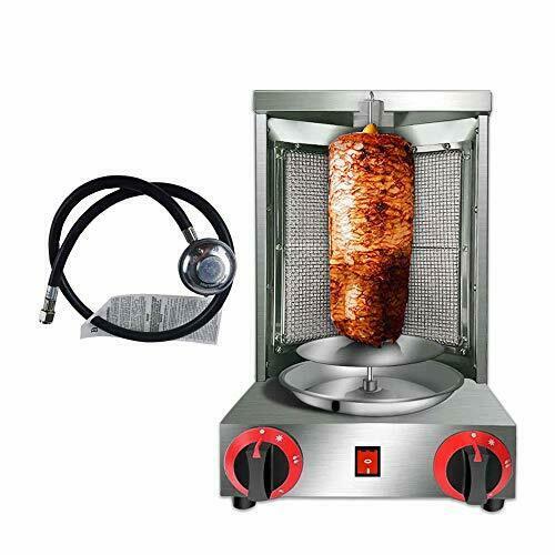 Shawarma Doner Kebab Machine Gyro Grill with 2 Burner Vertical Broiler for