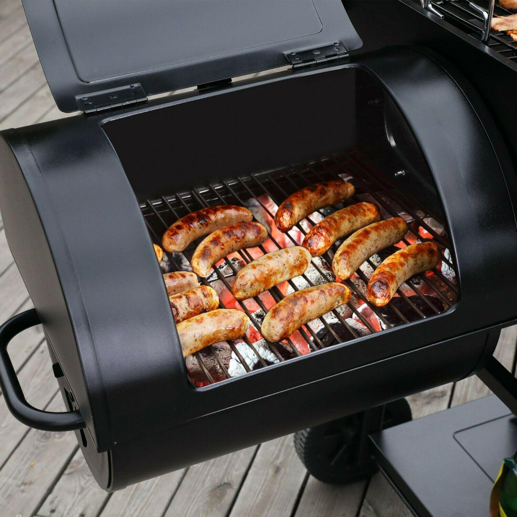 36IN Outdoor BBQ Barrel Charcoal Grill with Offset Smoker CC2036F