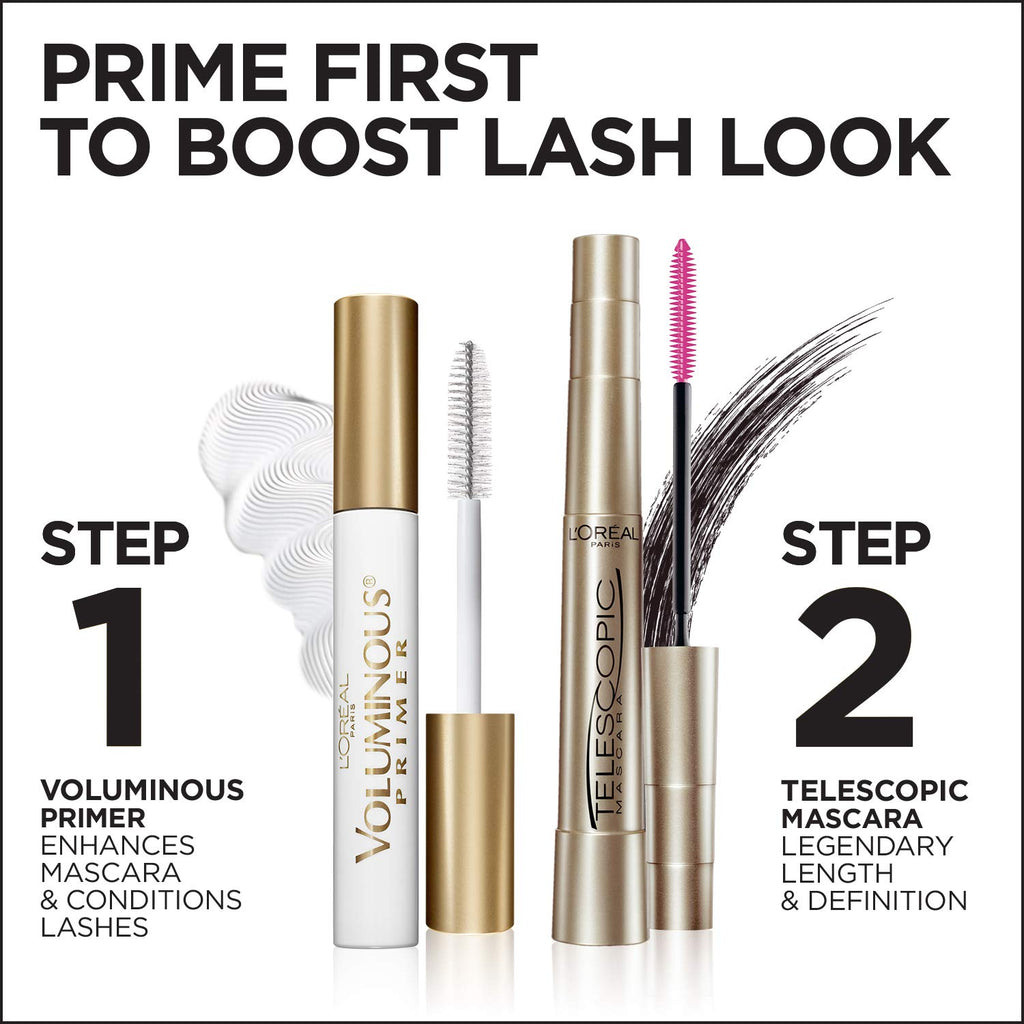 L'Oreal Paris Makeup Telescopic Original Lengthening Mascara, 0.27 Fl Oz (Pack of 2), Washable Black