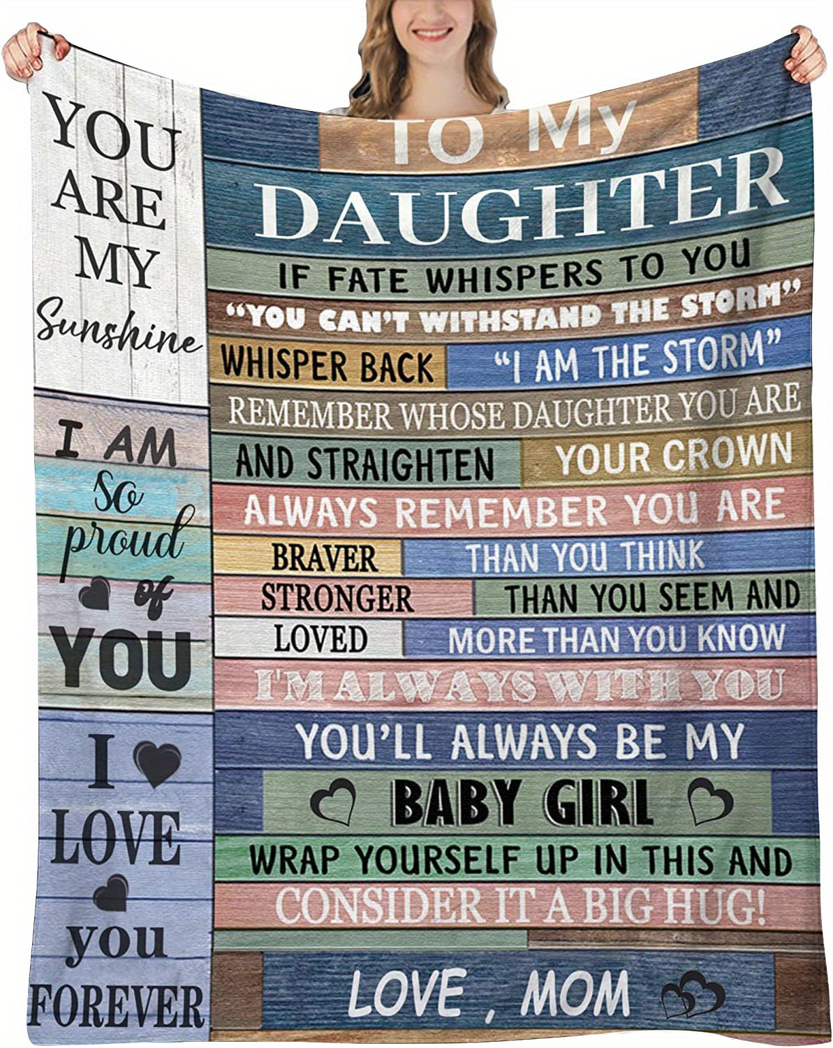1pc To My Daughter Print Blanket, Soft Blanket For Sofa Office Bed And Travelling Daughter Birthday Gift