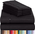 LuxClub 6 PC California King Size Sheet Set Bamboo Sheets Deep Pockets 18" Eco Friendly Wrinkle Free Cooling Sheets Machine Washable Hotel Bedding Silky Soft - Black California King