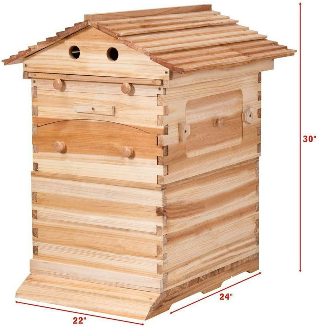 Auto Beehive Frame Comb - Tberar 7Pcs Automatic Wooden Beehive House, Auto Honey Hive Beehive Frames, Beekeeping Wooden House Beehive Boxes, Beehives and Supplies Starter Kit for Beekeepers