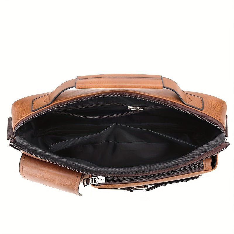 【WEIXIER】 Men's PU Material Crossbody Bag Men's Business Crossbody Bag Portable Shoulder Bag Casual Bag Men's Bag Gift For Father /Anniversary