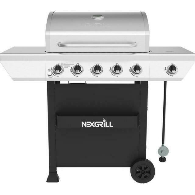 5-Burner Propane Gas Grill  Steel with Side Burner and Condiment Rack