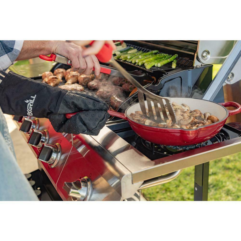 Propane Gas Grill  Steel Side Burner Heat Thermometer 5-Burner