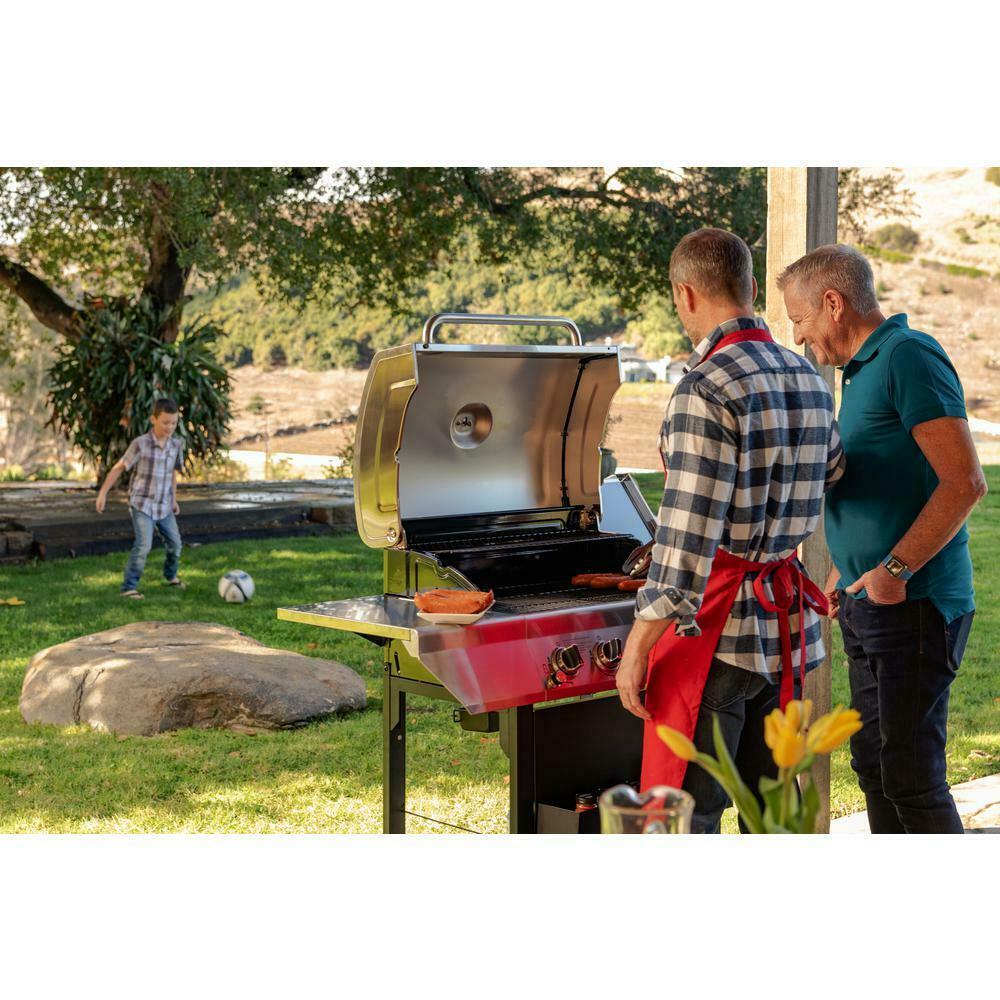 Propane Gas Grill  Steel Side Burner Heat Thermometer 5-Burner
