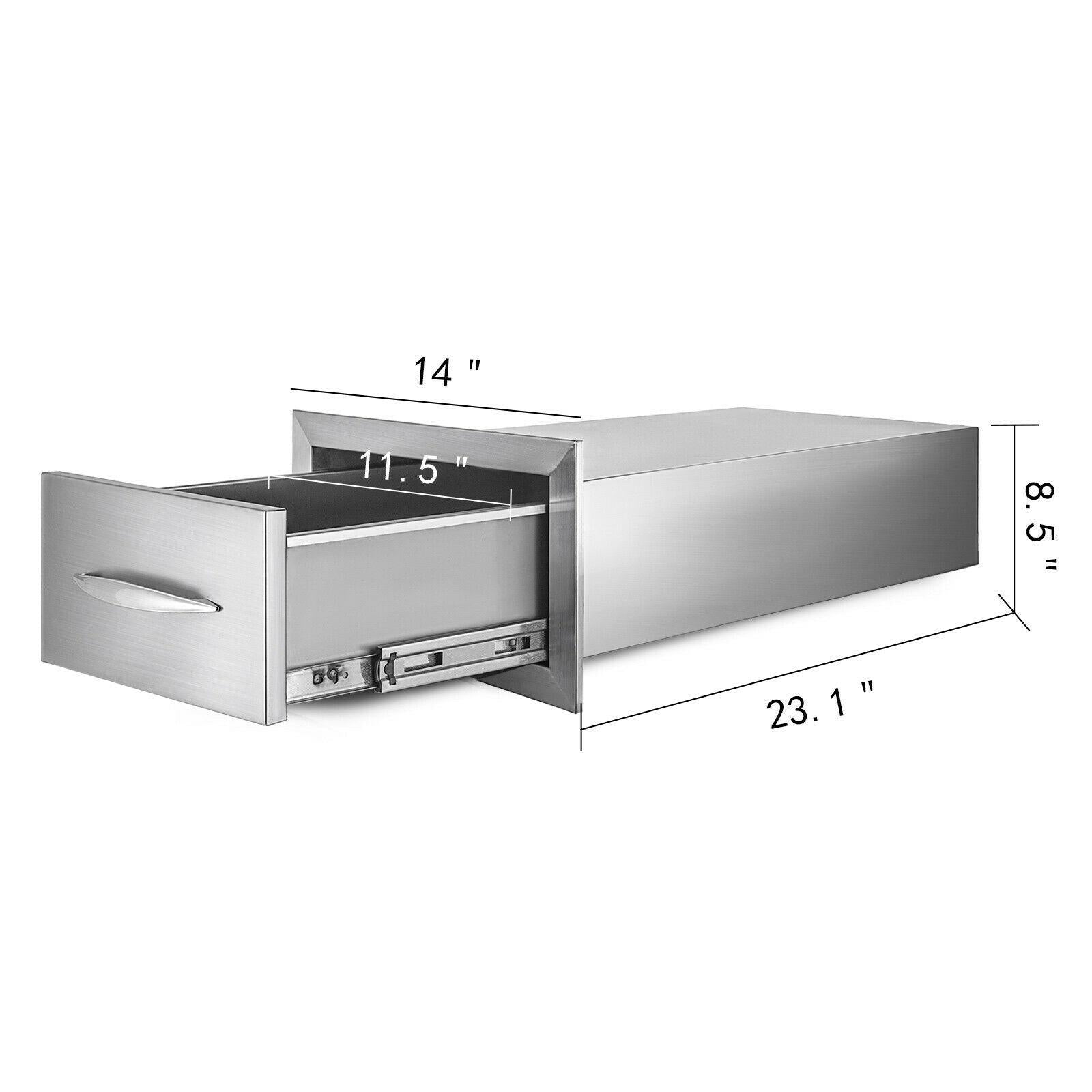 Outdoor Kitchen Drawer Door Access BBQ Drawer For Grill Flush Enclosed Drawer