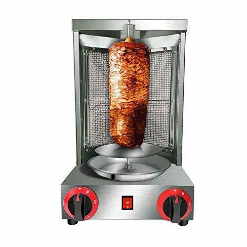 Shawarma Doner Kebab Machine Gyro Grill with 2 Burner Vertical Broiler...