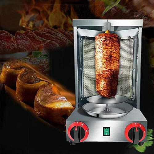 Shawarma Doner Kebab Machine Gyro Grill with 2 Burner Vertical Broiler...