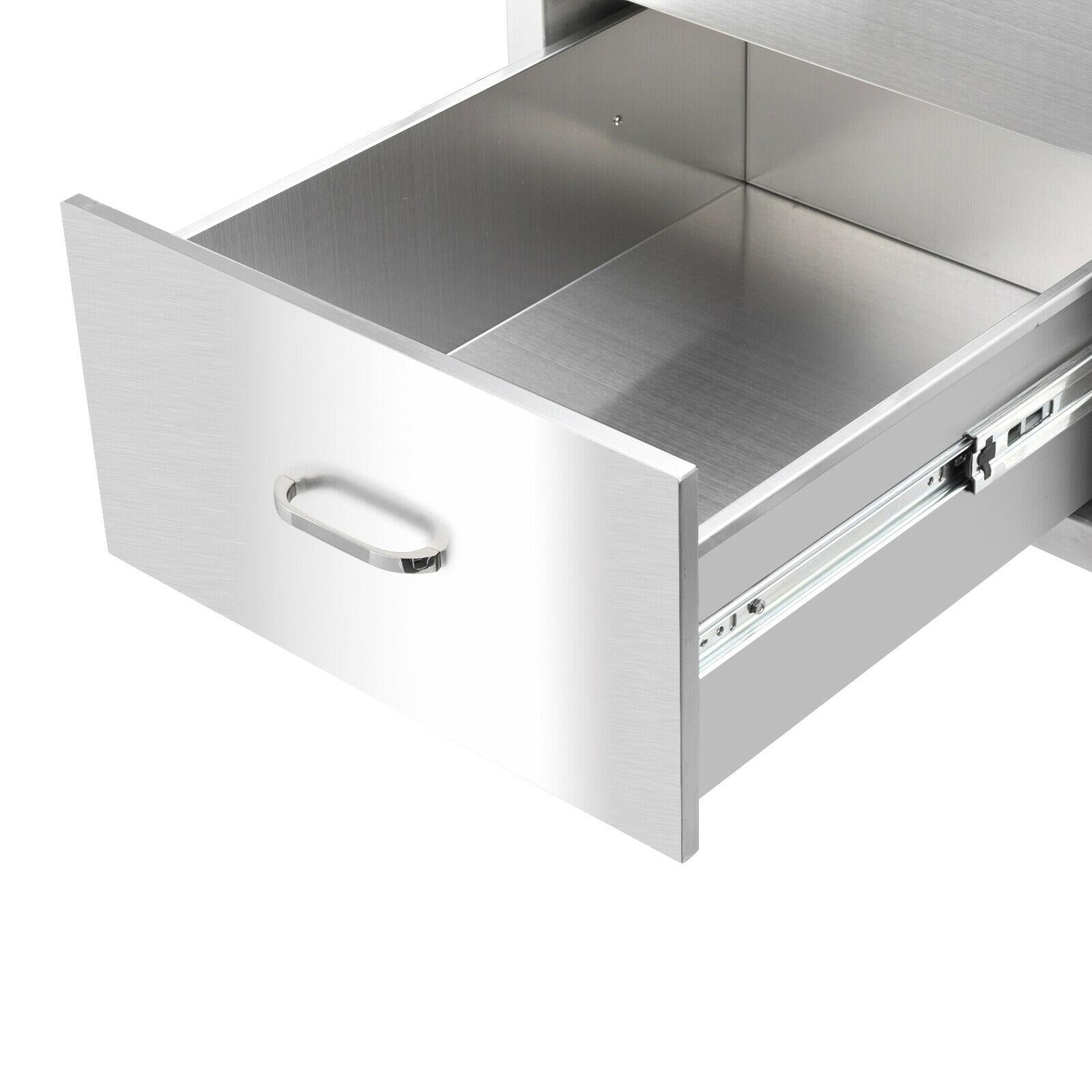 23"x18" BBQ  Steel Triple Drawers Silver Outdoor Kitchen Superior