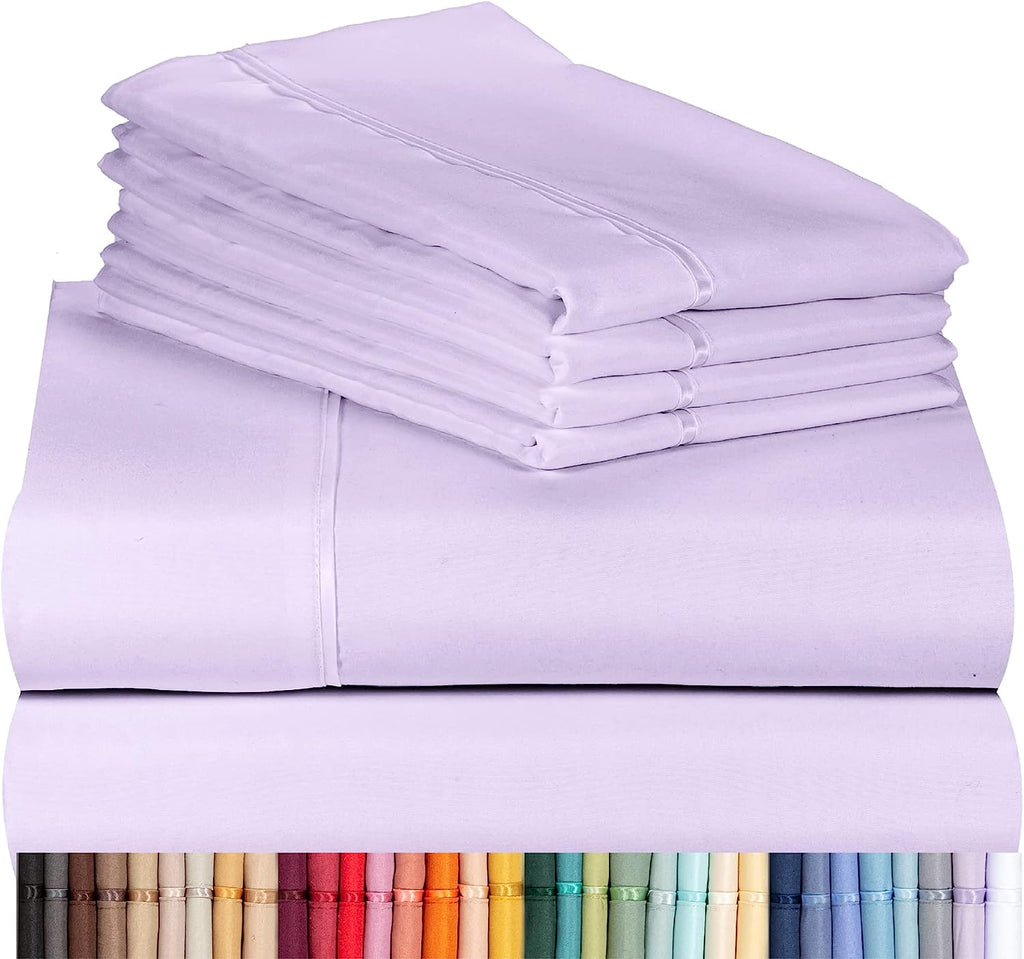 LuxClub Twin XL Sheets Set - Soft Twin Bed Sheets for Boys and Girls, 4 PC Deep Pockets 18" Eco Friendly Wrinkle Free Kids Fitted Sheets Machine Washable Hotel Bedding Silky Soft - Periwinkle Twin XL