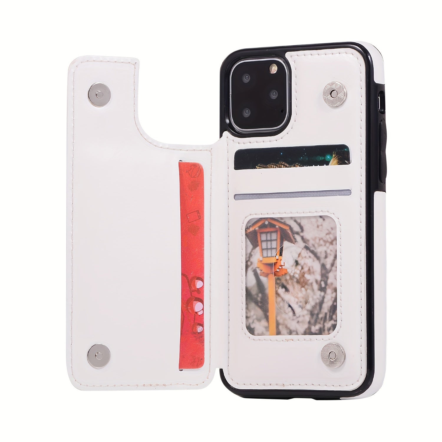For  15/ 14/ 13/ 12/ 11 Pro Max/ Mini/ XR/ XS Max/ SE 2022/2020/ 7/ 8 Plus Wallet Case With Card Holder, PU Faux Leather Kickstand Card Slots Case, Double Magnetic Clasp And Durable Shockproof Cover