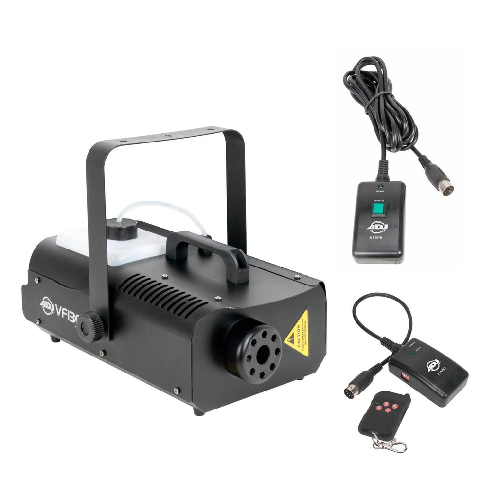American DJ 1300 Watt 2.3 L Tank Mobile Fog Machine w/ Remote Controls (2 Pack)