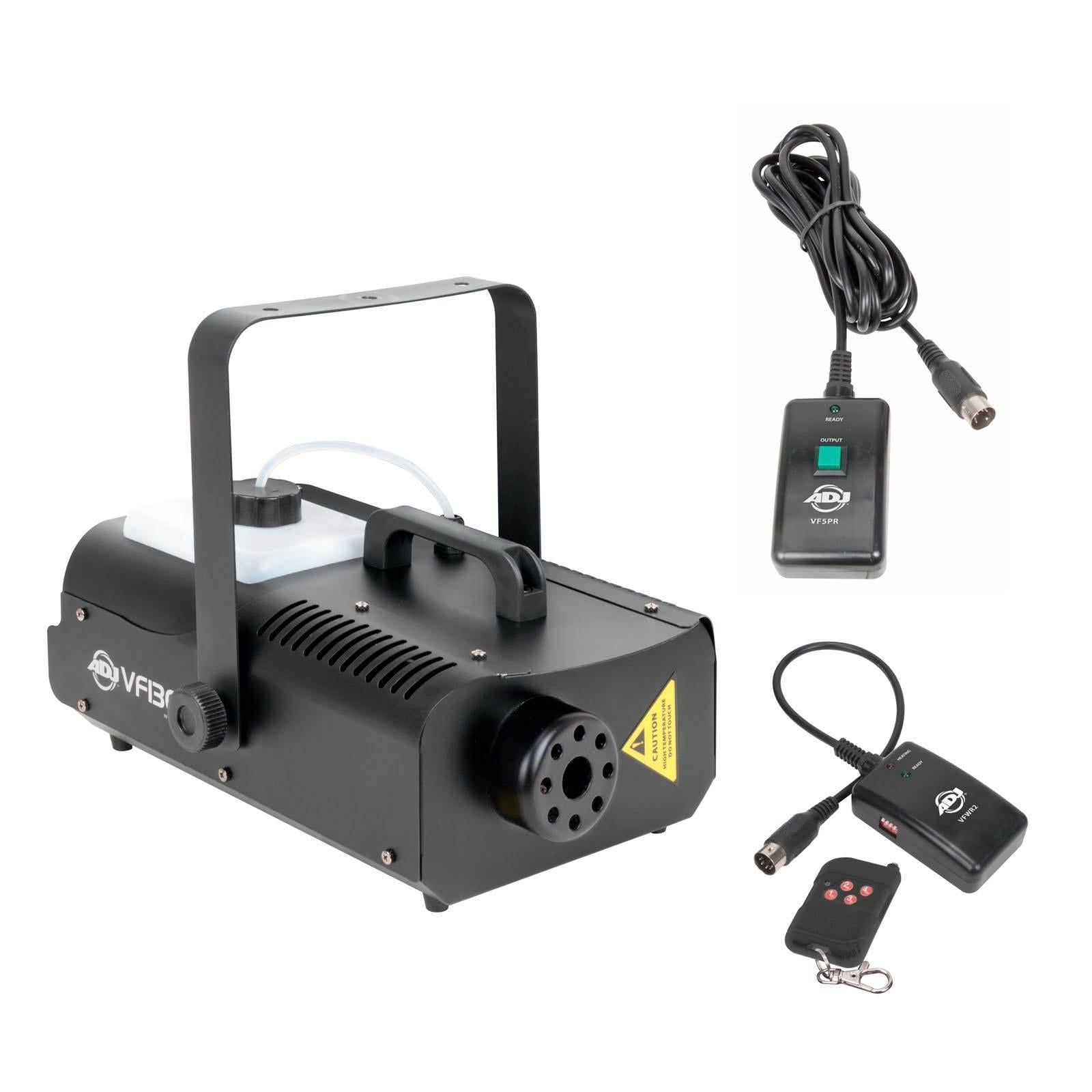 American DJ 1300 Watt 2.3 L Tank Mobile Fog Machine w/ Remote Controls (2 Pack)