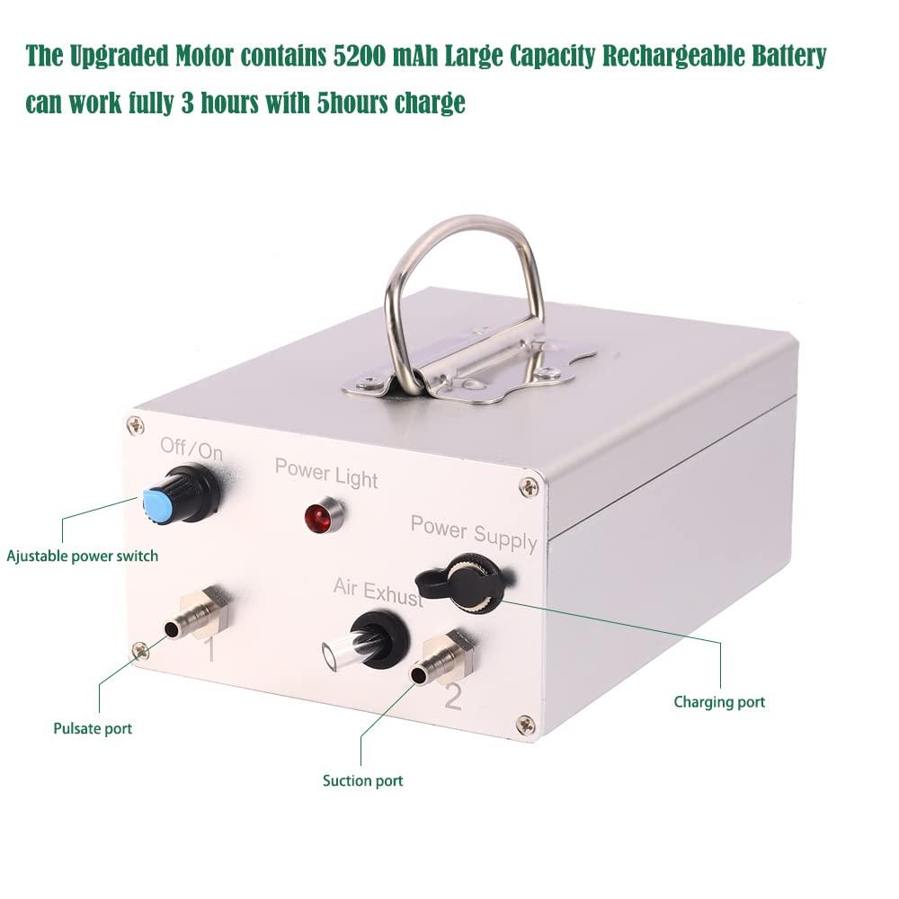 MAPOTAD 7L Goat Electric MilMachine, Automatic Rechargeable Battery Powered Pulsation Vacuum Pump with 2 Teat Cups  Steel Bucket for Goat(Battery Model)