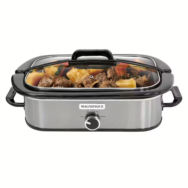 4 Quart Best Slow Cooker with Removable Pot for Large Families Party, Manual Warm Setting, multiple color options, red, black, white