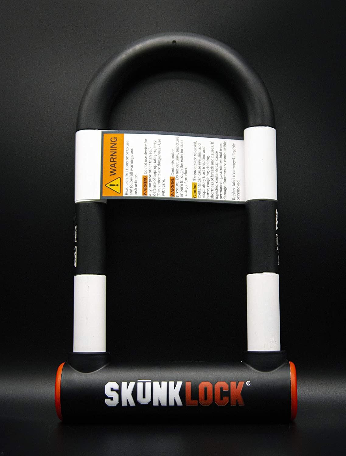SKUNKLOCK V2 Heavy Duty Deterrent Bike U Lock with Anti-Theft Chemicals
