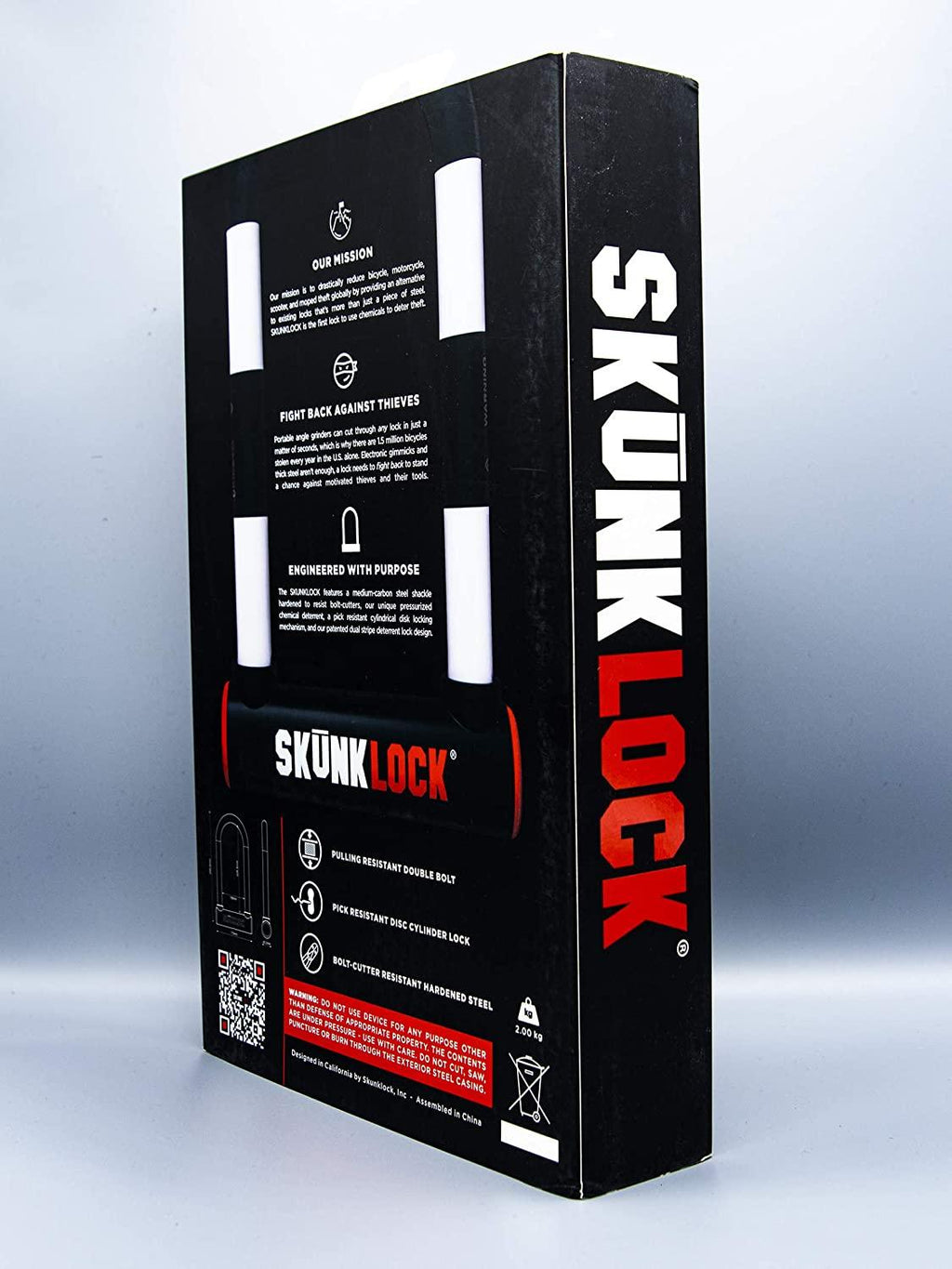 SKUNKLOCK V2 Heavy Duty Deterrent Bike U Lock with Anti-Theft Chemicals