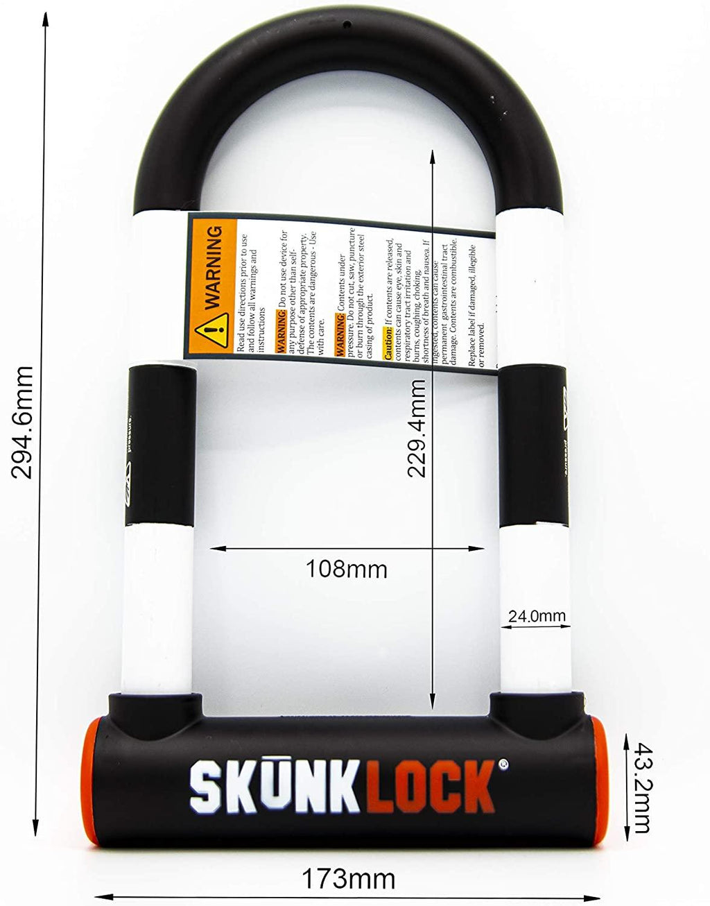 SKUNKLOCK V2 Heavy Duty Deterrent Bike U Lock with Anti-Theft Chemicals