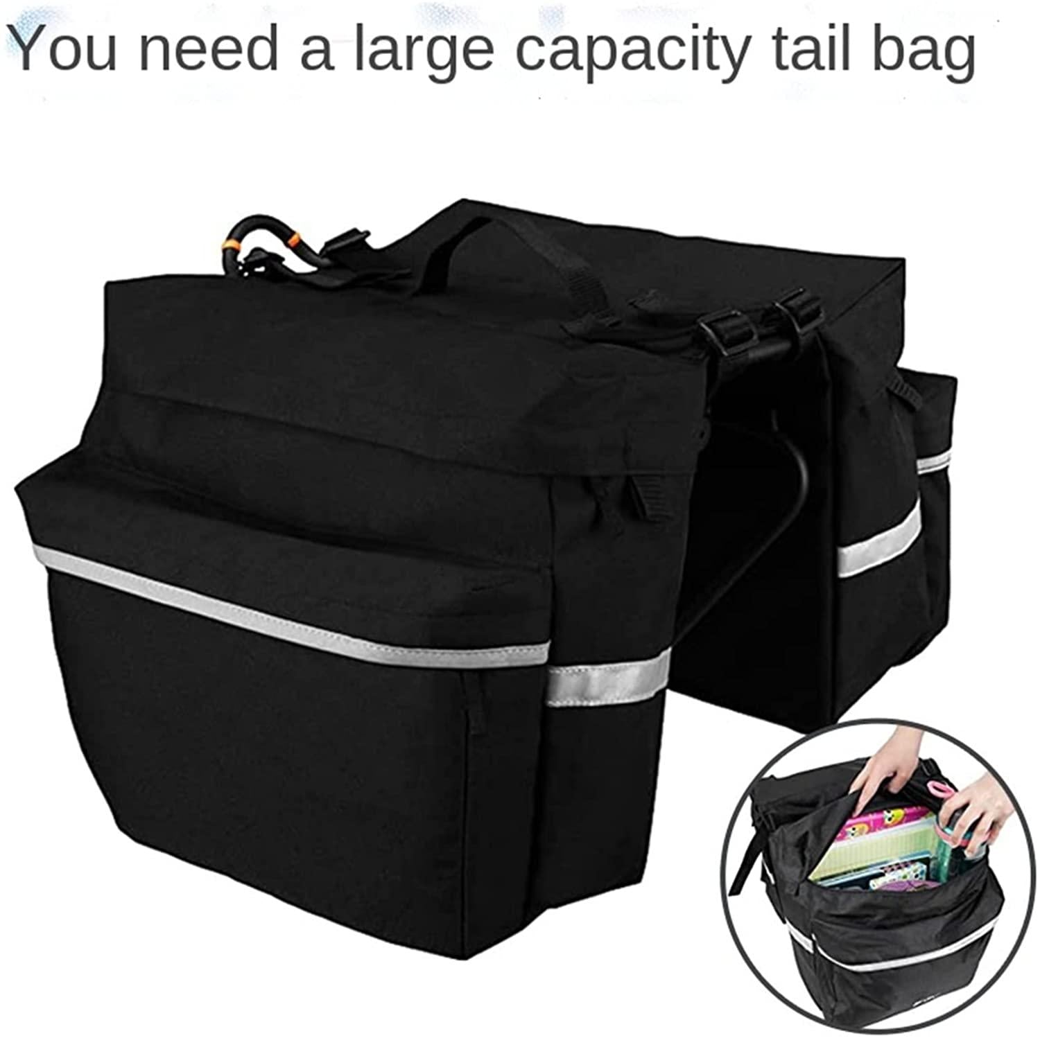 DALIZHAI777 Bike Bag Bicycle Rear Bag 20L Bicycle Rear Seat Luggage Bag with Portable Handle Large Capacity Waterproof Bicycle Trunk Bag Outdoor Travel Bike Accessories Bicycle Accessories