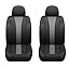 GIANT PANDA Front Car Seat Cover for Ford F150, Piping Leather Bucket Seat Covers Custom Fit Ford F250 F350 (Red+Black) 2-Pack, Faux Leather + Stretch Fabric