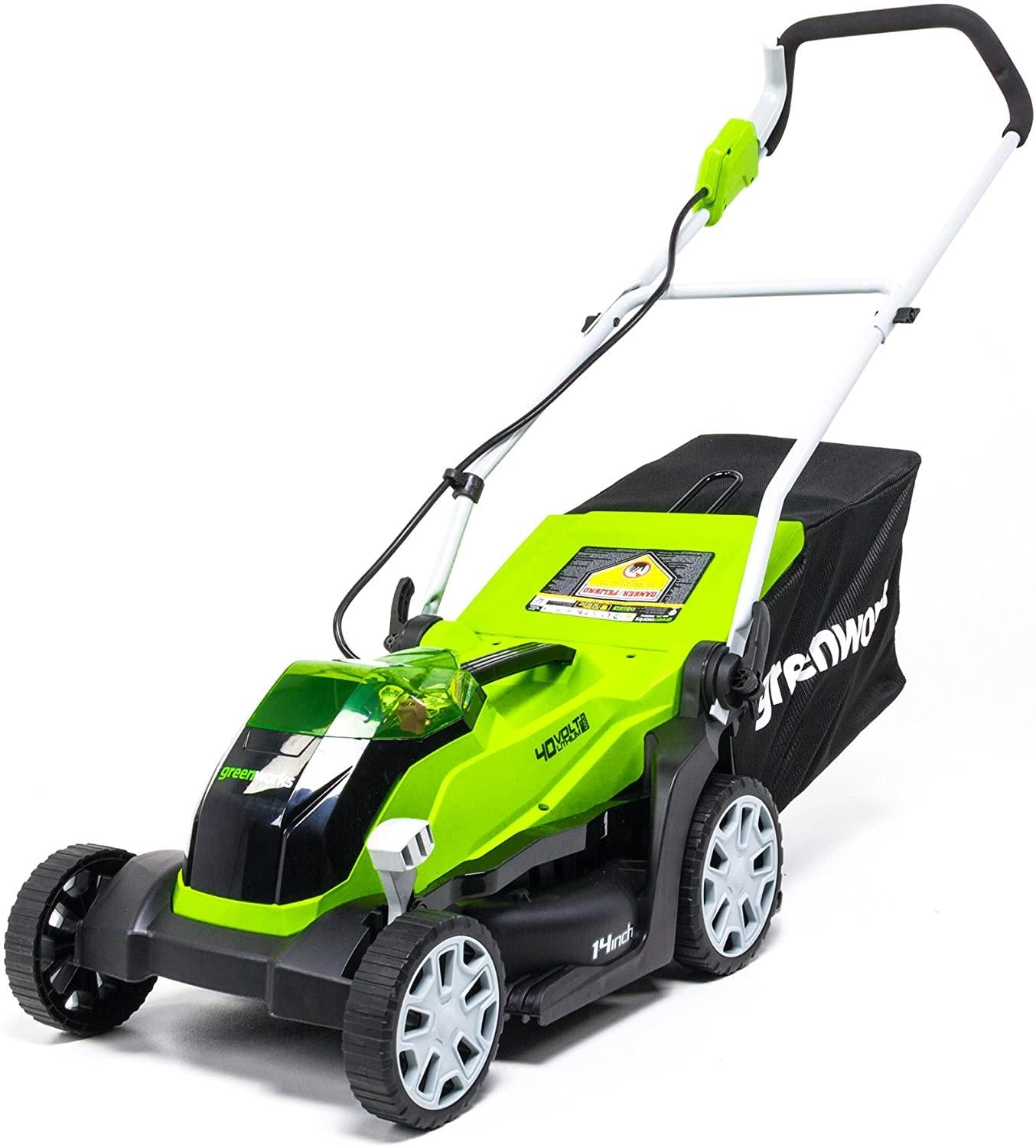 Greenworks 40V 14 Inch Cordless Lawn Mower, 4Ah Battery and Charger Included MO40B410